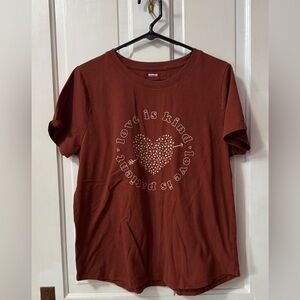 Sonoma Brick Red Graphic Tee with White Print